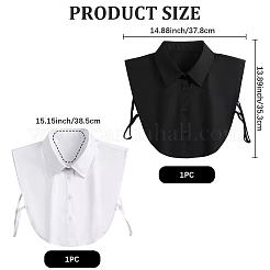 2шт. 2-х цветный съемный полиэстеровый женский накладной воротник&nbsp;DIY-CP0013-12A