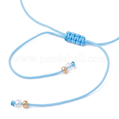 Bracelets à breloque lune en turquoise synthétique et coquillage d'eau douce naturel&nbsp;BJEW-MZ00303-01