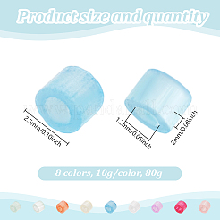 80 г 8-х цветных стеклянных бусин GLAA-GO0001-20A