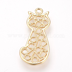 Кулоны с котенком из латуни&nbsp;LS-KK-R058-062G