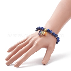 Bracelet extensible en lapis-lazuli naturel (teint)&nbsp;BJEW-JB08747-02