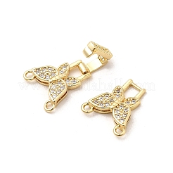 Застежки для часов из латуни с микропаве из прозрачного кубического циркония KK-A266-23G