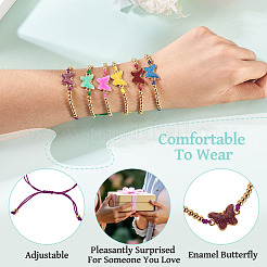 6шт 6-цветный сплав эмалированных звеньев браслета BJEW-TAC0043