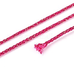 100 м сегментные окрашенные круглые полиэстеровые металлизированные плетеные шнуры&nbsp;OCOR-N009-03B-04