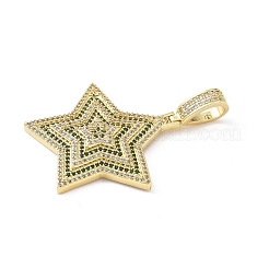 Латунные микропаве прозрачные подвески с фианитом&nbsp;KK-B141-42G