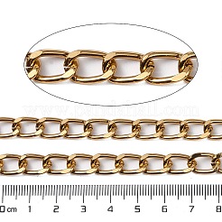 アルミカーブチェーン  溶接されていない  スプールで  ライトゴールド  12.5x8x2mm  約131.23フィート（40m）/ロール&nbsp;CHA-C003-12KCG