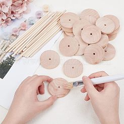 26 set di ruote e bastoni in legno di ciliegio cinese non rifiniti&nbsp;DIY-OC0004-16