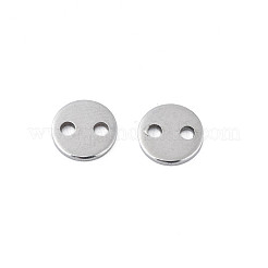 変色しない304ステンレススチールコネクタチャーム  空白タグのスタンプ  フラットラウンド  ステンレス鋼色  6x1mm  穴：1.2mm&nbsp;STAS-N095-116A-01