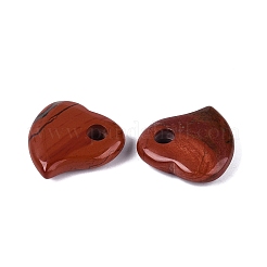天然石レッドジャスパーペンダント  ハートチャーム  30~30.5x29~30x8~8.5mm  穴：6~6.5mm&nbsp;G-G602-06E