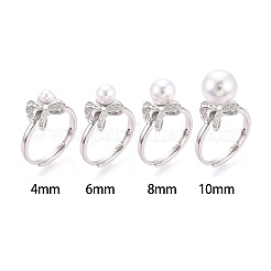 Закрепка колец для чашек с бантом из латуни с микропаве из кубического циркония KK-N274-25P