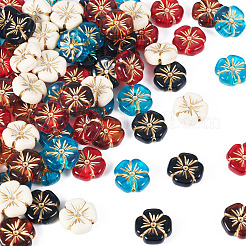 80шт 5 цвета прозрачные акриловые бусины MACR-TA0002-24