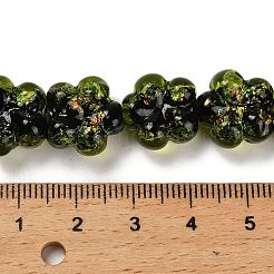 Нити стеклянных бусин из дихроичной фольги ручной работы&nbsp;DICH-U001-04F