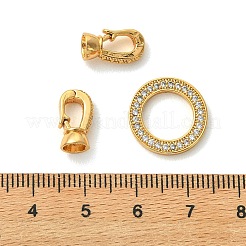 Chiusure pieghevoli Shegrace in ottone con micro pavé di zirconi cubici trasparenti&nbsp;XGRQ6B122-887G