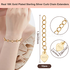 10 шт. 925 удлинителя для цепей панцирного плетения из стерлингового серебра STER-BBC0007-94A