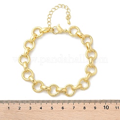Латунные браслеты-цепочки с кольцами для женщин и мужчин BJEW-K273-07G
