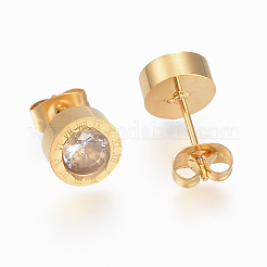 Orecchini a bottone in acciaio inossidabile 304&nbsp;EJEW-H349-06