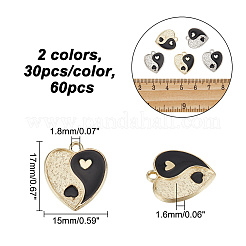60шт 2 цвета сплава эмалевые подвески ENAM-NB0002-15
