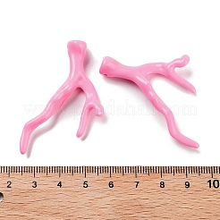 アクリルペンダント  模造サンゴ  パールピンク  48.5x33.5x7.5mm  穴：1.8mm&nbsp;X1-OACR-H116-02E