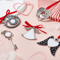 5 комплект 5 стилей цинковый сплав термоперенос сублимационная заготовка подвеска украшения&nbsp;AJEW-GA0007-53