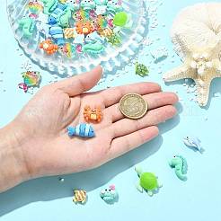 60 Stück 10 Stile Ozean-Thema undurchsichtige Harz-Cabochons&nbsp;RE-FS92E8-01