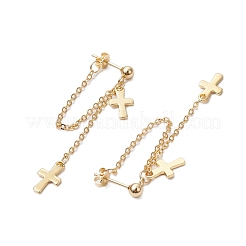 Pendientes largos colgantes con cadenas de latón para mujer&nbsp;EJEW-JE06223