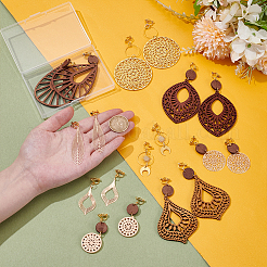 9 пара сережек-клипс из латуни EJEW-UN00027