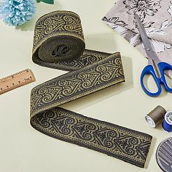 ポリエステルクラウンリボン  カーテンデコレーション用  マスクと衣装のアクセサリー  淡い茶色  2-3/8インチ（59mm）  約5.00ヤード（4.57m）/セット&nbsp;DIY-FH0004-52