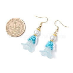 Серьги-подвески из стеклянных бусин ручной работы EJEW-MZ00446-04