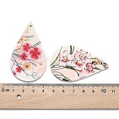 Gros pendentifs en bois imprimés&nbsp;WOOD-S051-06-M