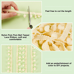 Нейлоновый шарик с помпоном и кисточкой DIY-WH0580-31C