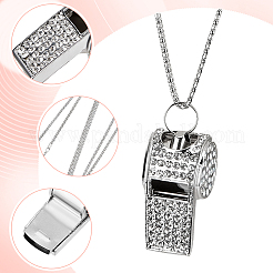 1 шт. железный свисток со стразами кулон попкорн цепочка ожерелья для женщин&nbsp;NJEW-DR0001-03A