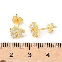 925 серьги-гвоздики из стерлингового серебра с прозрачным кубическим цирконием EJEW-Q032-01C-G