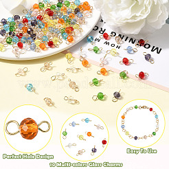 240 Stück 10 Farben Glasverbinder Charms&nbsp;PALLOY-SW00087