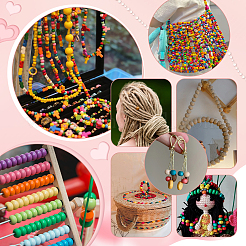 550шт 5 цвета деревянные европейские бусины WOOD-GA0001-94