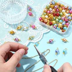 100 шт. 10 стиля круглые перламутровые стеклянные подвески-соединители с жемчужинами PALLOY-CJ00118