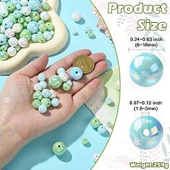 250 г УФ-покрытие радужные переливающиеся непрозрачные акриловые бусины&nbsp;PACR-CJ0001-38D