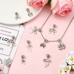 60 Stück 10 Stil Legierung Bowknot europäischen baumeln Charms&nbsp;PALLOY-CJ00189