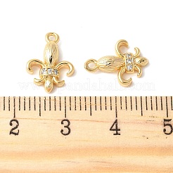 Латунные микропаве прозрачные подвески с фианитом&nbsp;KK-U064-10G