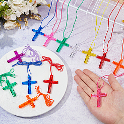40 pz 8 colori croce collane con ciondolo in polistirolo&nbsp;DIY-DC0004-02