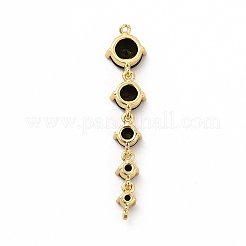 Rack-Plattierung Messing Pave Kubisch Zirkonia Connector Charms&nbsp;KK-G458-02G-02