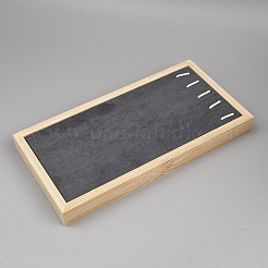 Rechteckige Schmuckaufbewahrungstabletts aus Holz und Samt für Armbänder&nbsp;ODIS-WH0099-278A