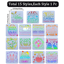 Pâques animal de compagnie en plastique évider dessin peinture pochoirs modèles&nbsp;DIY-WH0349-106