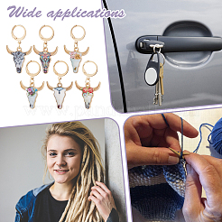 Маркеры петель с замком подвеска в виде головы быка из сплава эмали HJEW-AB00056