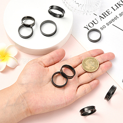 18 шт. 6 стиля 201 нержавеющая сталь рифленые кольца для пальцев&nbsp;STAS-SC0010-59