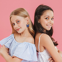 6 пара 6-х стильных акриловых сережек-бабочек EJEW-AN0001-07