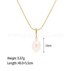 Минималистичное ожерелье-змейка из натурального пресноводного жемчуга в форме картофеля из нержавеющей стали 304 для женщин GH5712