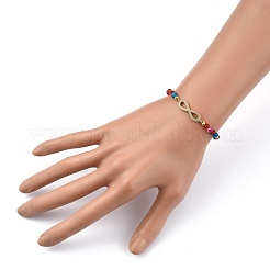 Micro infinito ottone spianare Braccialetti di collegamento zirconi&nbsp;BJEW-JB05440-05