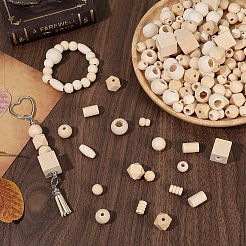 300 шт. 10 стиля деревянных европейских бусин WOOD-SP0001-48