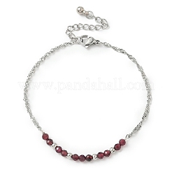 Браслеты из натуральных гранатовых бусин BJEW-JB11835-01