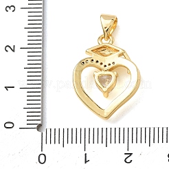 Pendentifs avec zircon cubiques à micro-pavés en laiton&nbsp;KK-CBA0009-10G-A